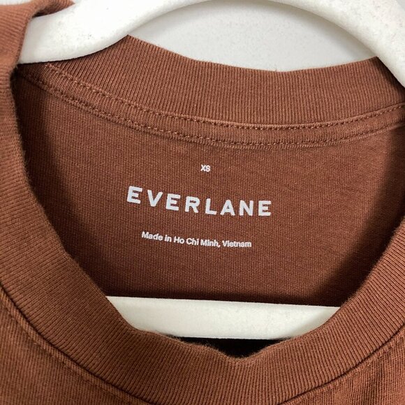 Everlane The Weekend Tee Dress Brown Mini Pocket Womens Size XS - Picture 2 of 6